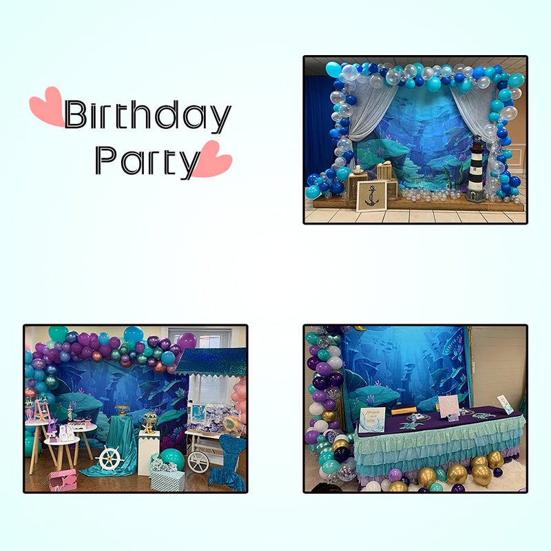 LFEEY 10x8ft Underwater World Photo Backdrop Kids Girl Boy Birthday Party Fairyland Background for Photography Under The Sea Marine Life Coral Reef Photo Studio Props - Image 5